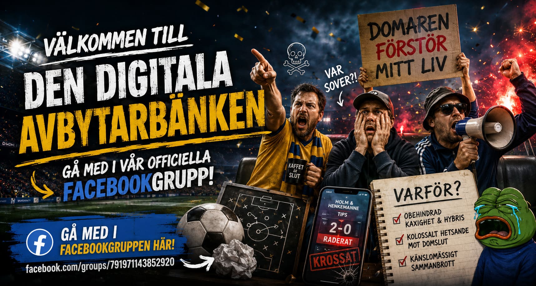 Välkommen till den digitala avbytarbänken: Gå med i vår officiella Facebookgrupp!